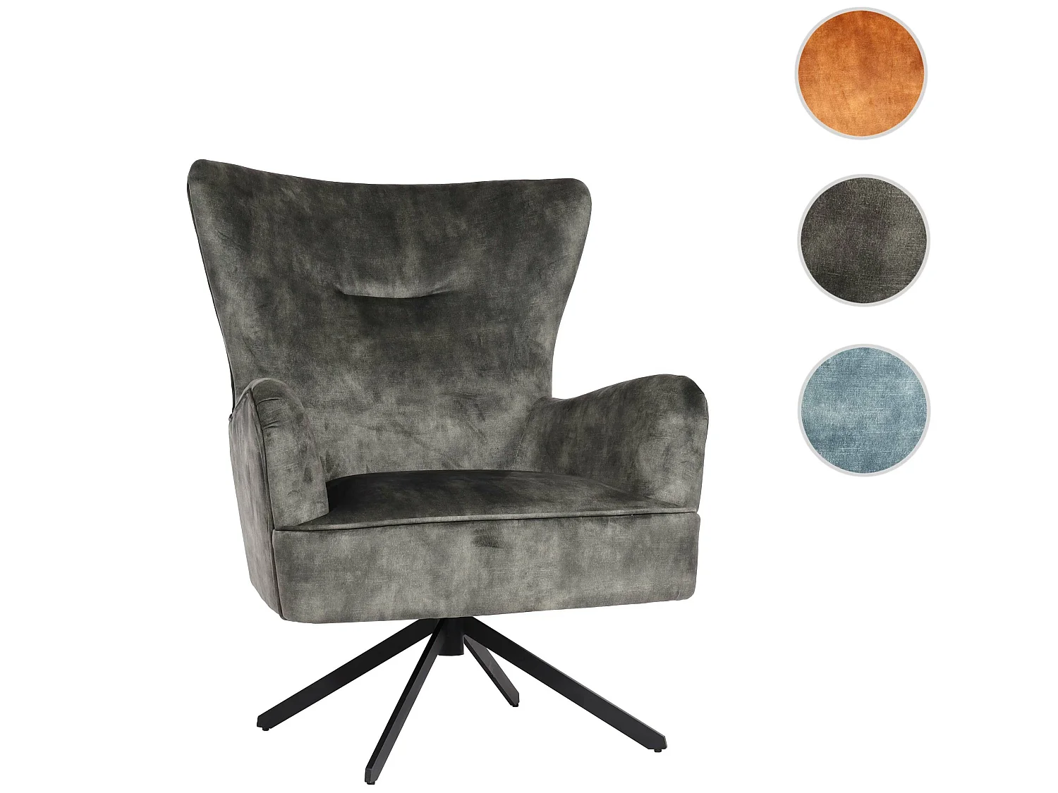 Lounge-Sessel MCW-L63, Grau-grün