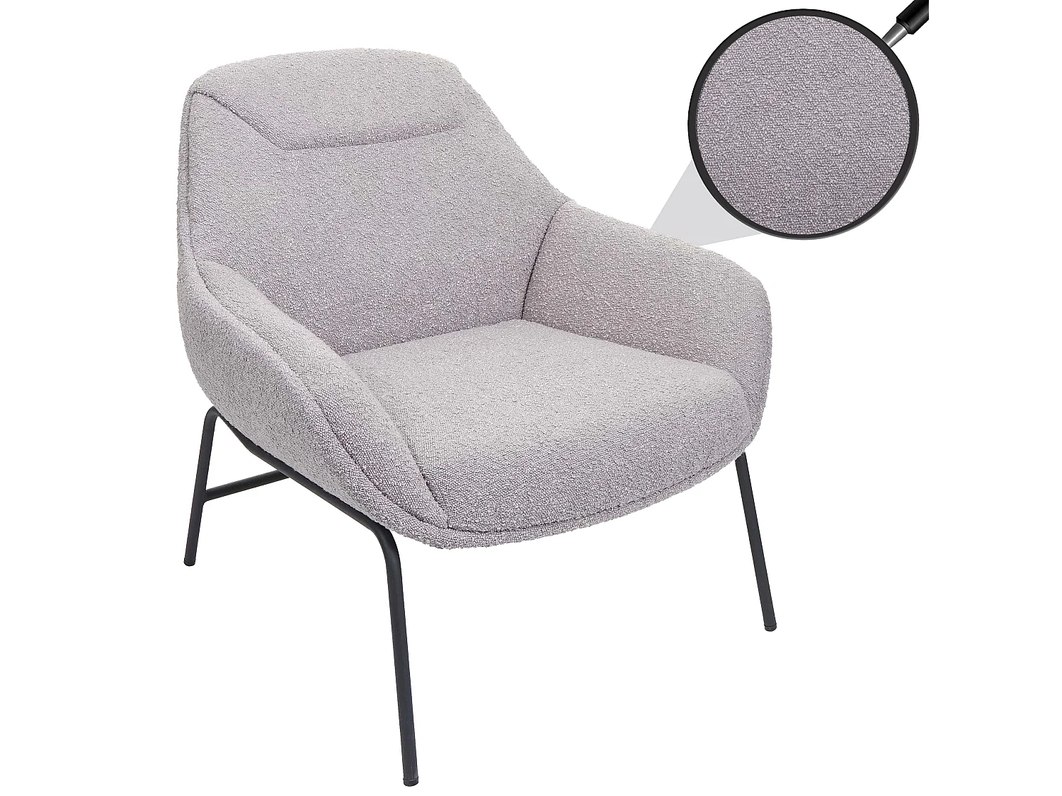 Loungefauteuil MCW-J77,  lichtgrijs
