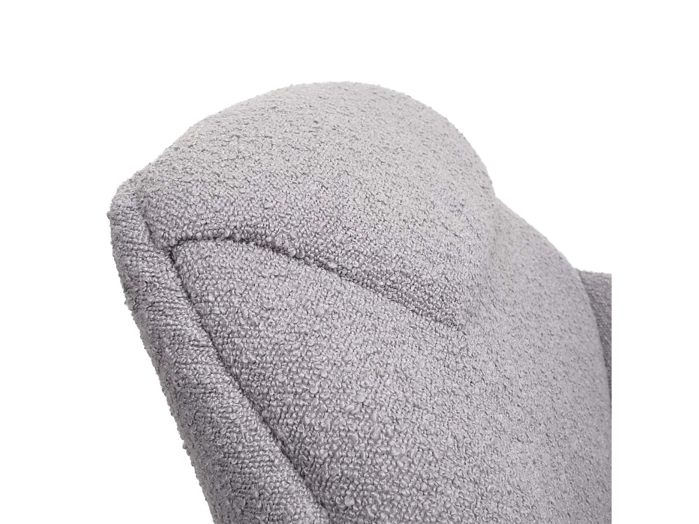 Poltrona sedia lounge MCW-J77 metallo tessuto bouclè ~ grigio chiaro