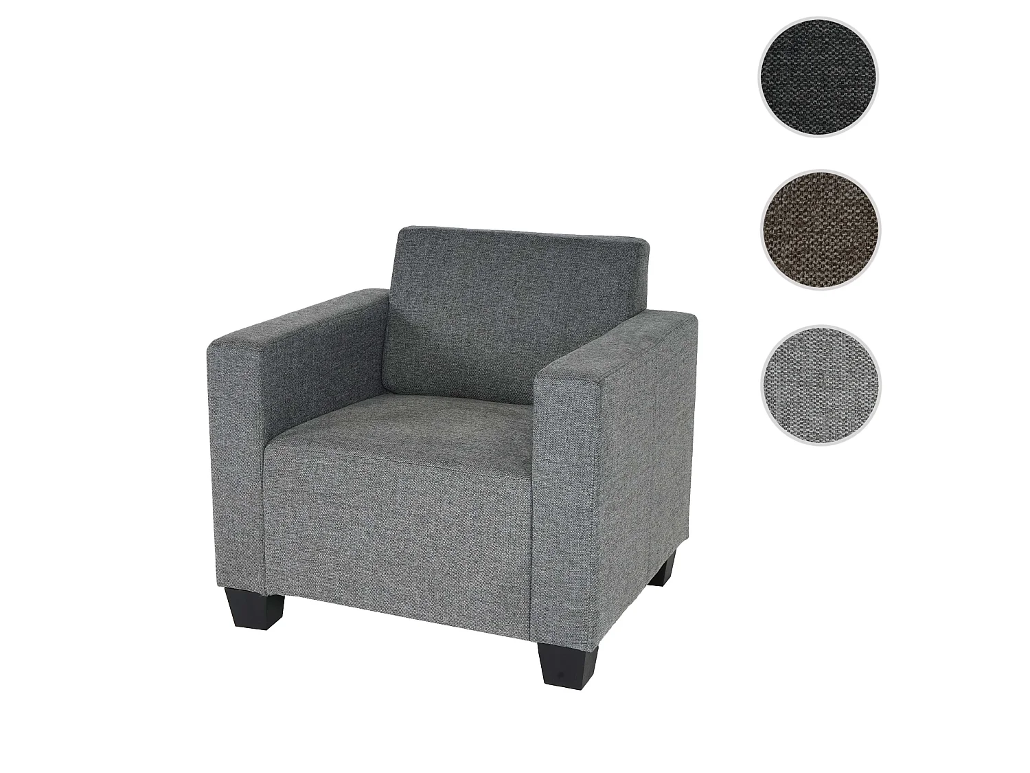 Fotel Moncalieri, tkanina/tekstylia,  szary