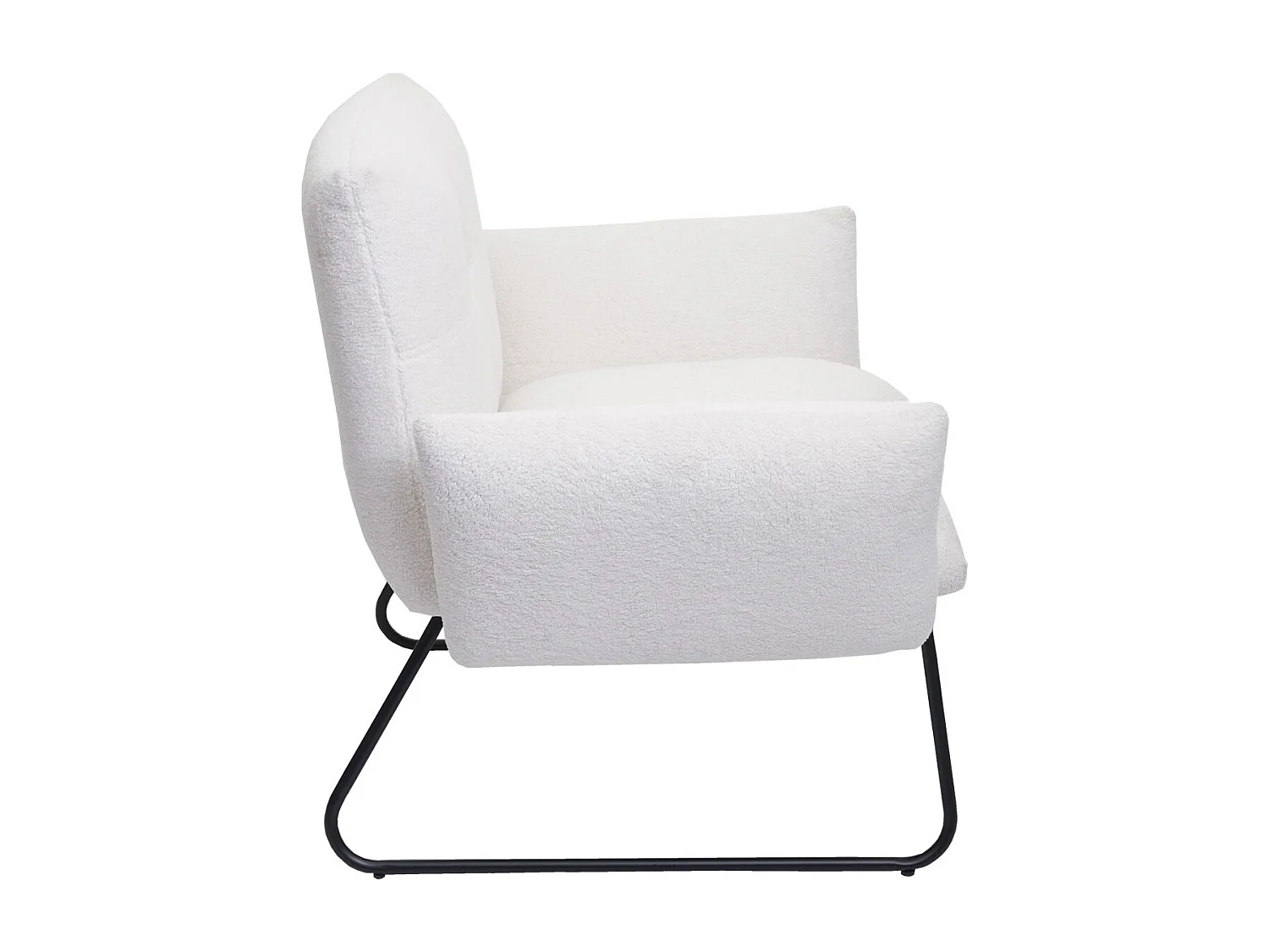 Loungefauteuil MCW-K34 Bouclé,  wit