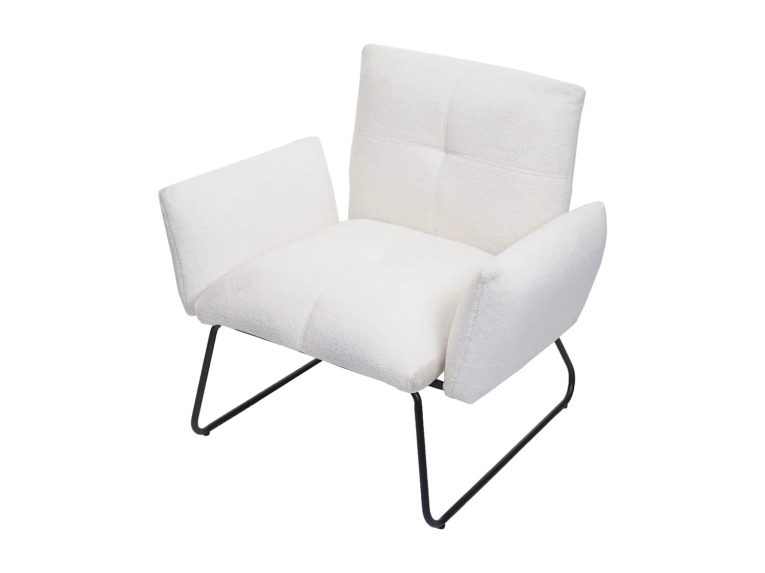 Lounge-Sessel MCW-K34 Bouclé, Weiß
