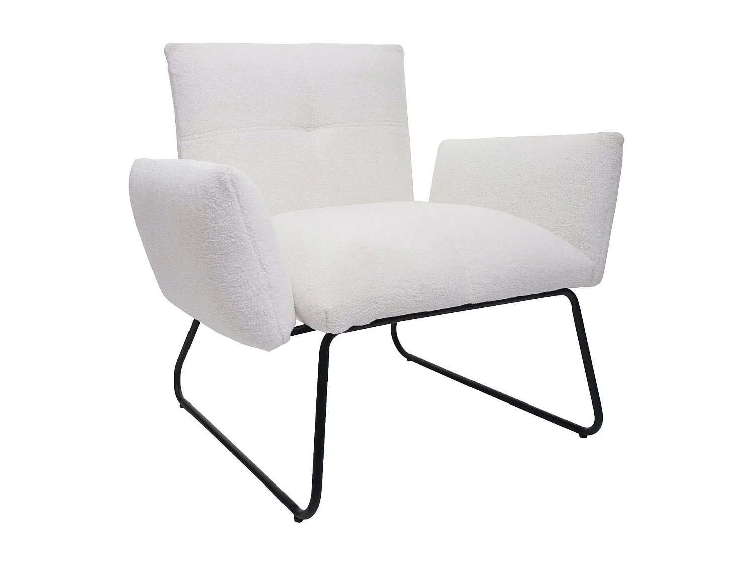 Lounge-Sessel MCW-K34 Bouclé, Weiß