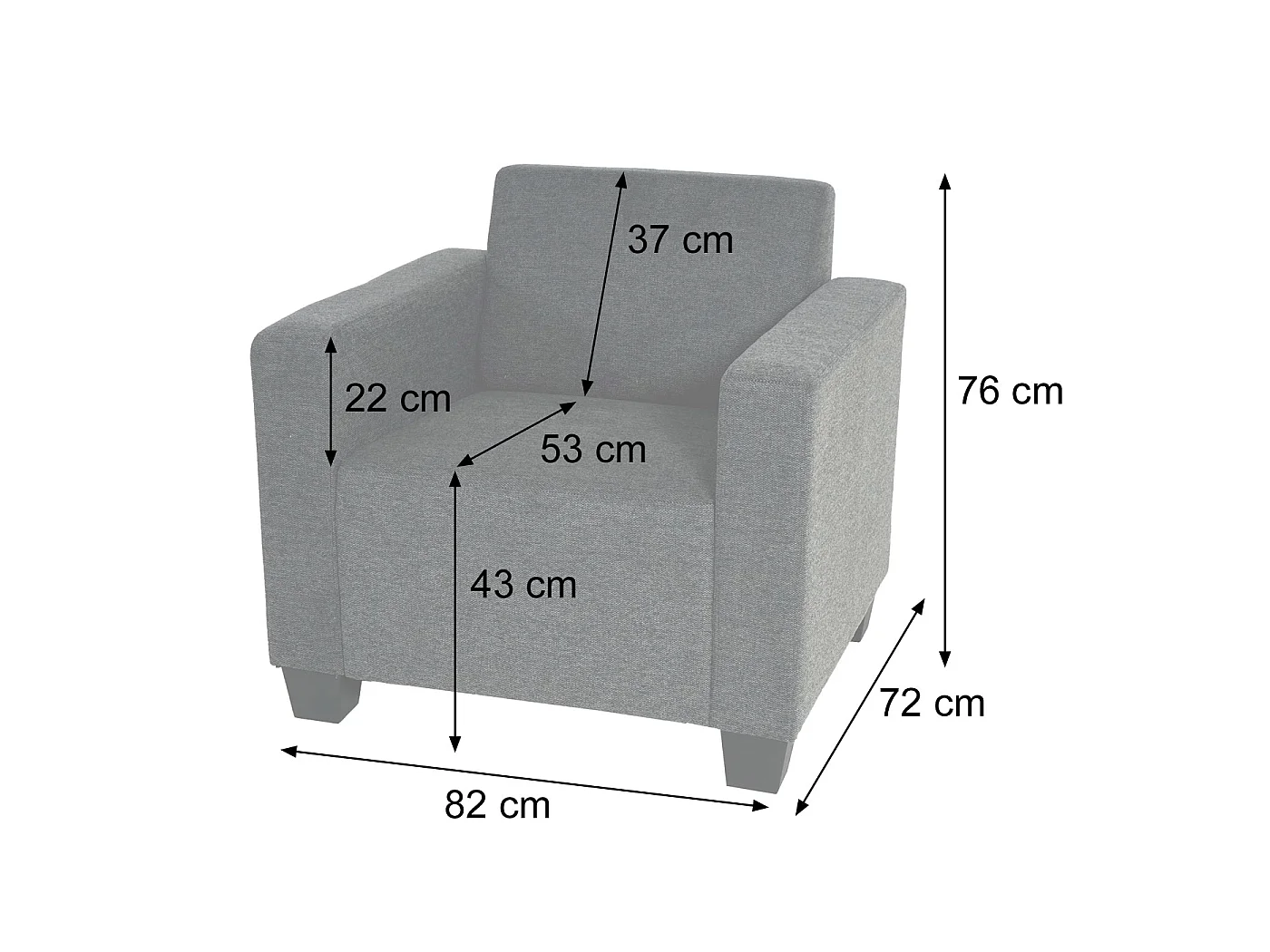 Loungestoel Moncalieri,  antracietgrijs