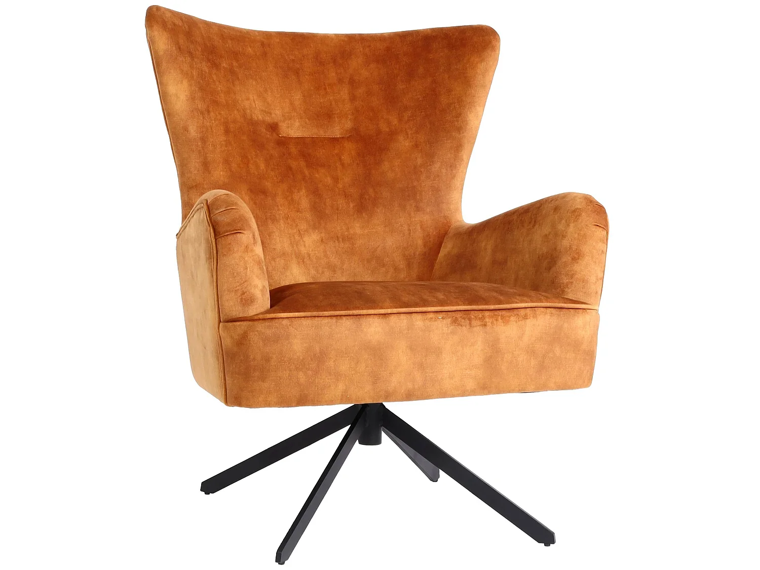 Poltrona lounge Vintage relax elegante girevole MCW-L63 velluto ~ arancione