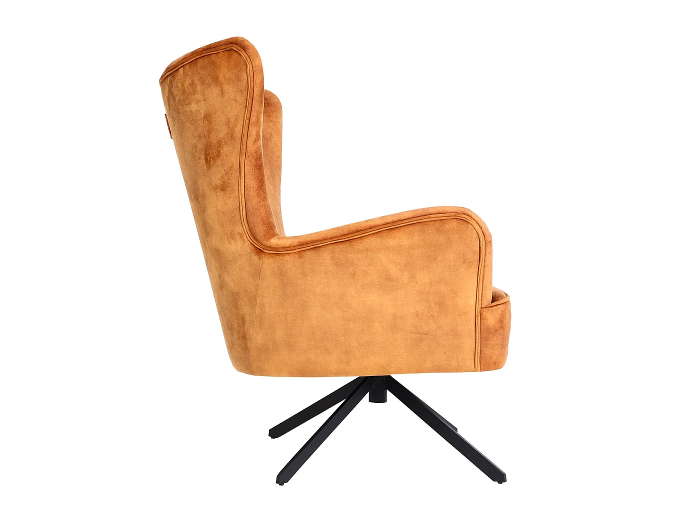 Poltrona lounge Vintage relax elegante girevole MCW-L63 velluto ~ arancione