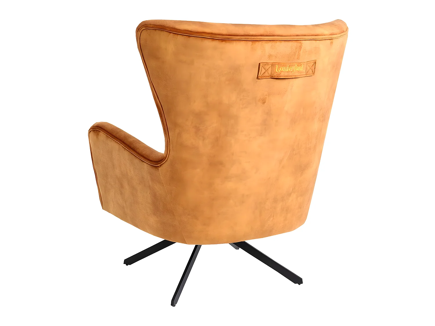 Poltrona lounge Vintage relax elegante girevole MCW-L63 velluto ~ arancione