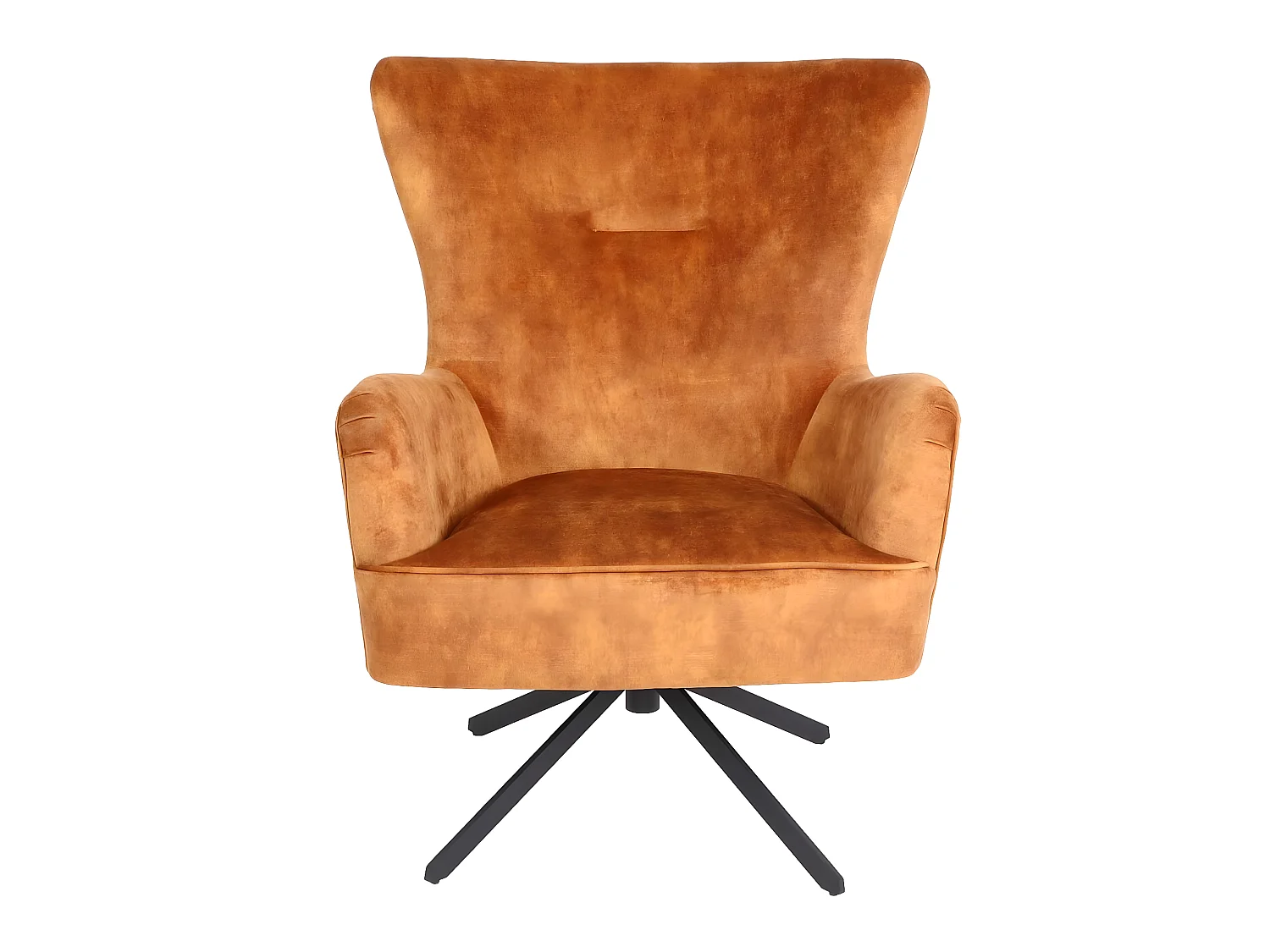Poltrona lounge Vintage relax elegante girevole MCW-L63 velluto ~ arancione
