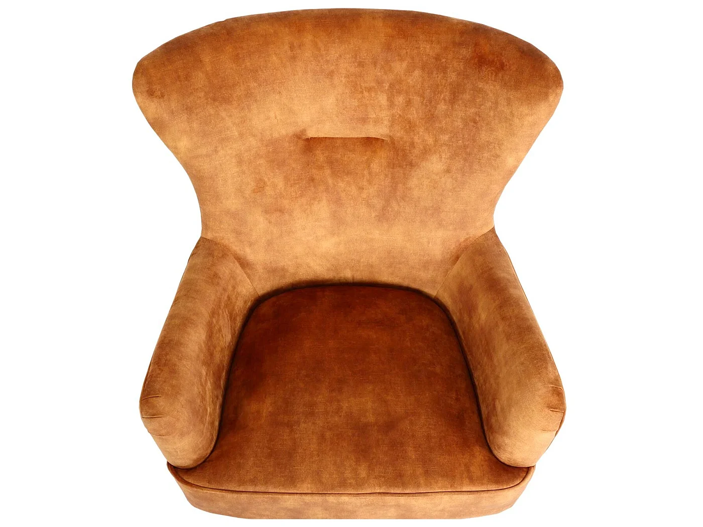 Poltrona lounge Vintage relax elegante girevole MCW-L63 velluto ~ arancione