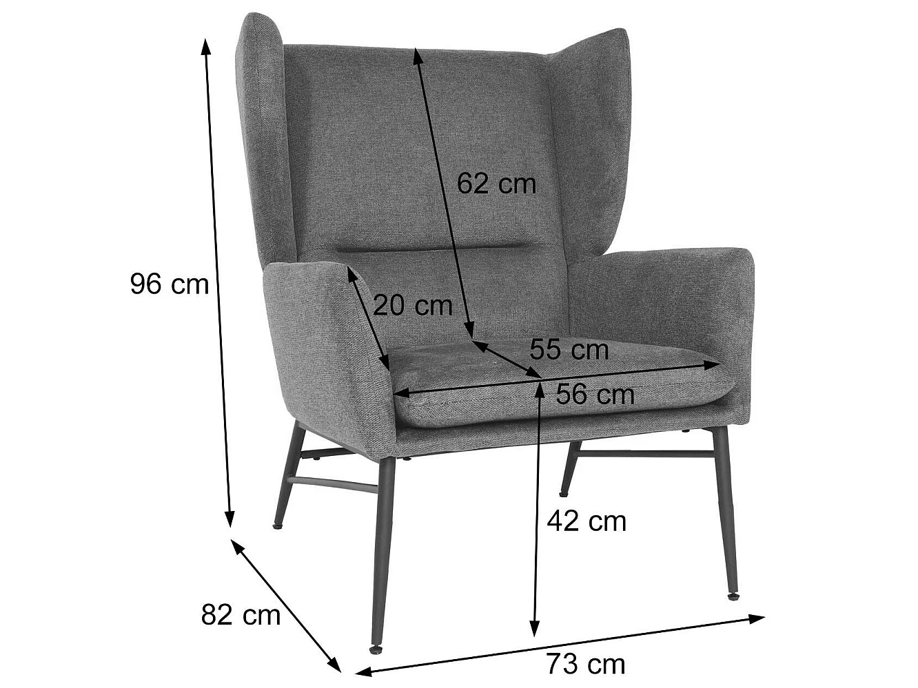 Poltrona relax elegante MCW-L62 Lounge tessuto~ arancione