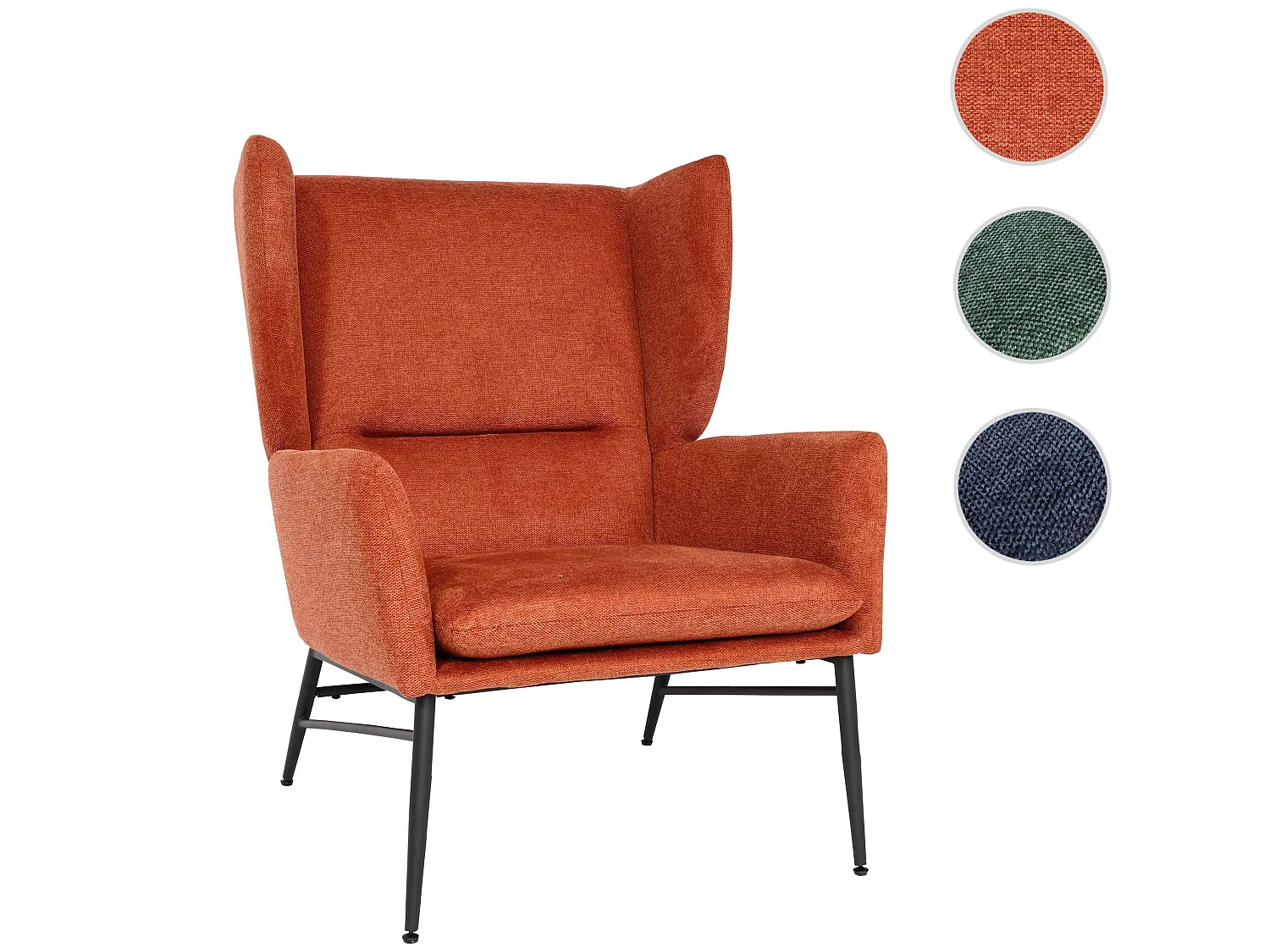 Poltrona relax elegante MCW-L62 Lounge tessuto~ arancione