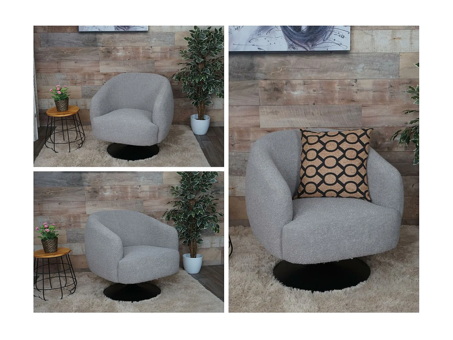 Fotel wypoczynkowy MCW-J76,  jasnoszary