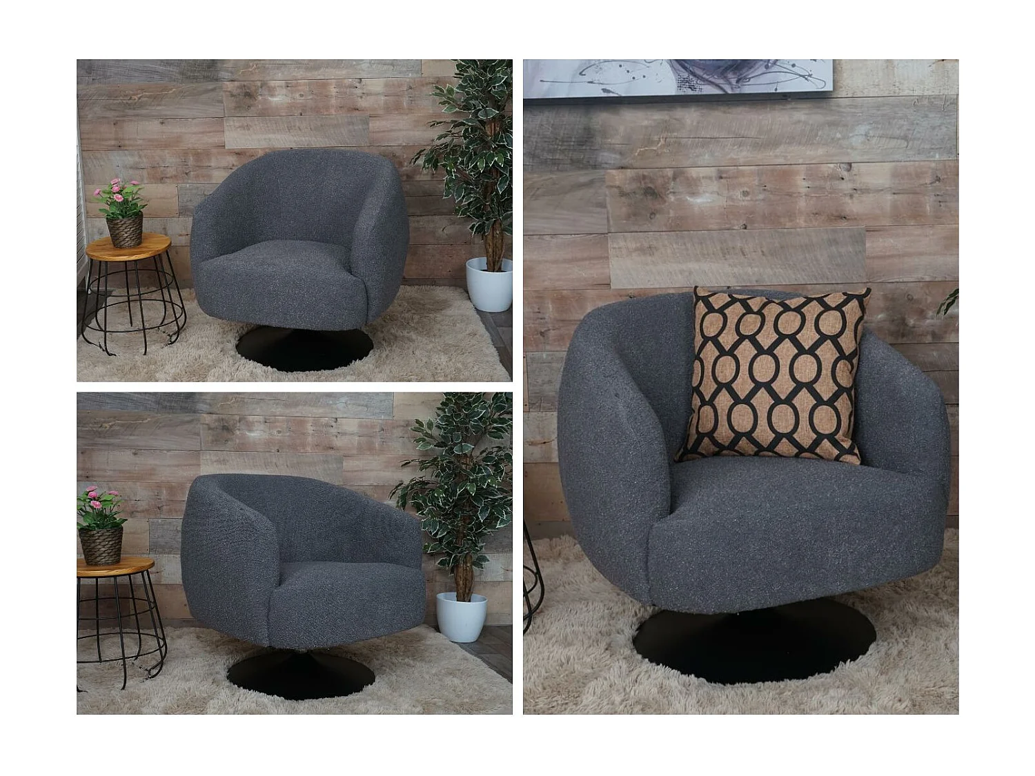 Fotel wypoczynkowy MCW-J76,  ciemnoszary