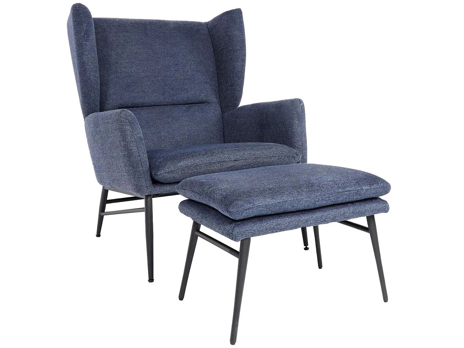 Lounge-Sessel mit Ottomane MCW-L62, Blau
