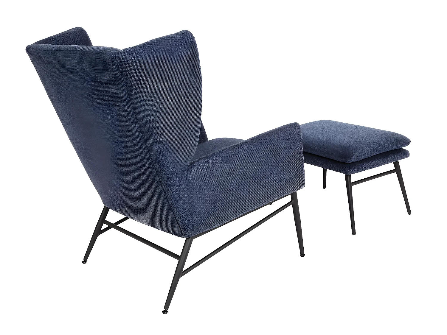 Lounge-Sessel mit Ottomane MCW-L62, Blau