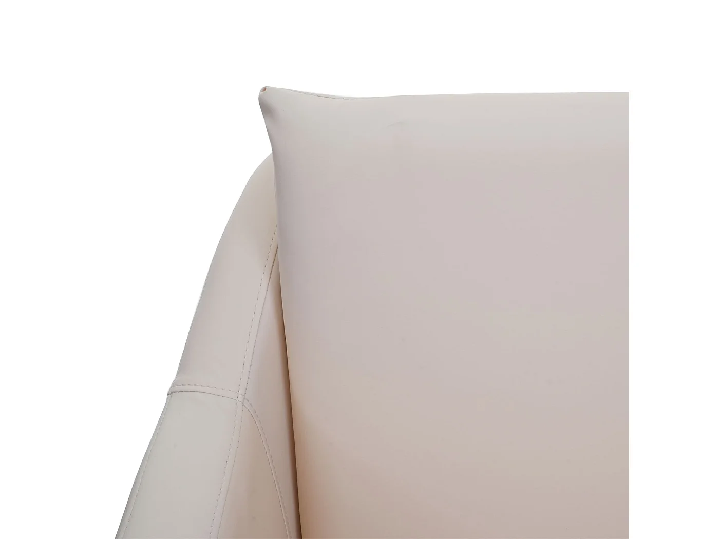 Poltrona Lounge MCW-H93b sedia relax girevole 80x72x85cm ~ ecopelle avorio crema