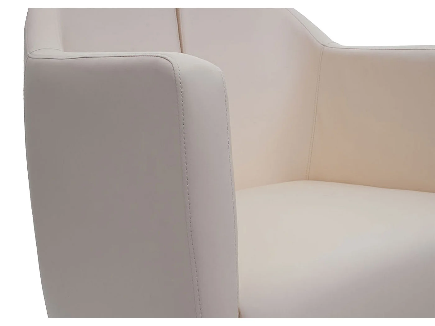 Poltrona Lounge MCW-H93b sedia relax girevole 80x72x85cm ~ ecopelle avorio crema