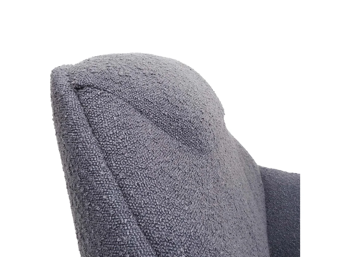 Poltrona sedia lounge MCW-J77 metallo tessuto bouclè grigio scuro