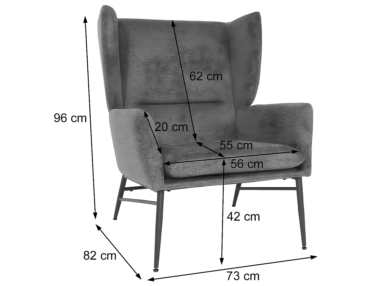 Loungefauteuil MCW-L62,  groen