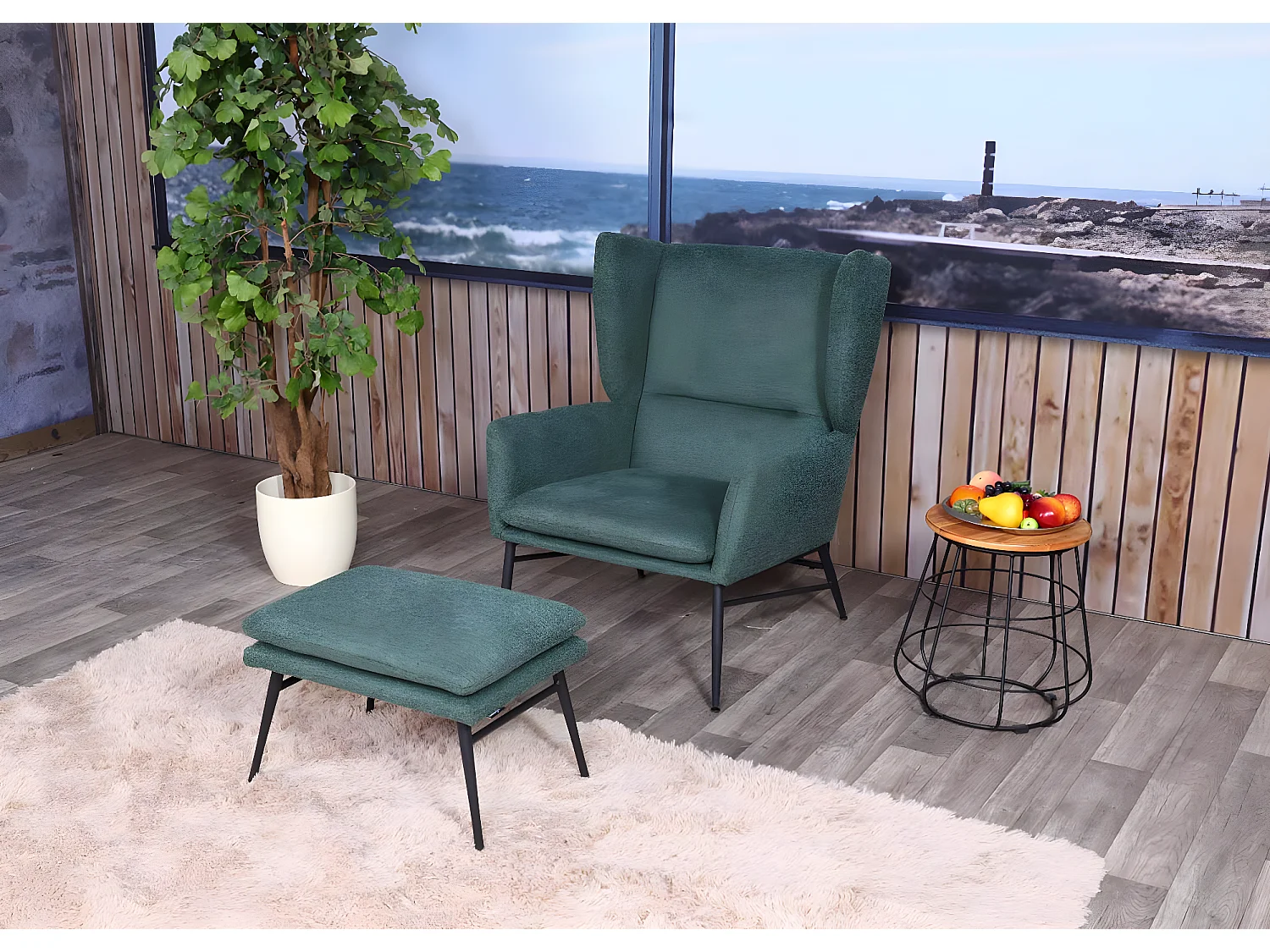 Loungefauteuil MCW-L62,  groen