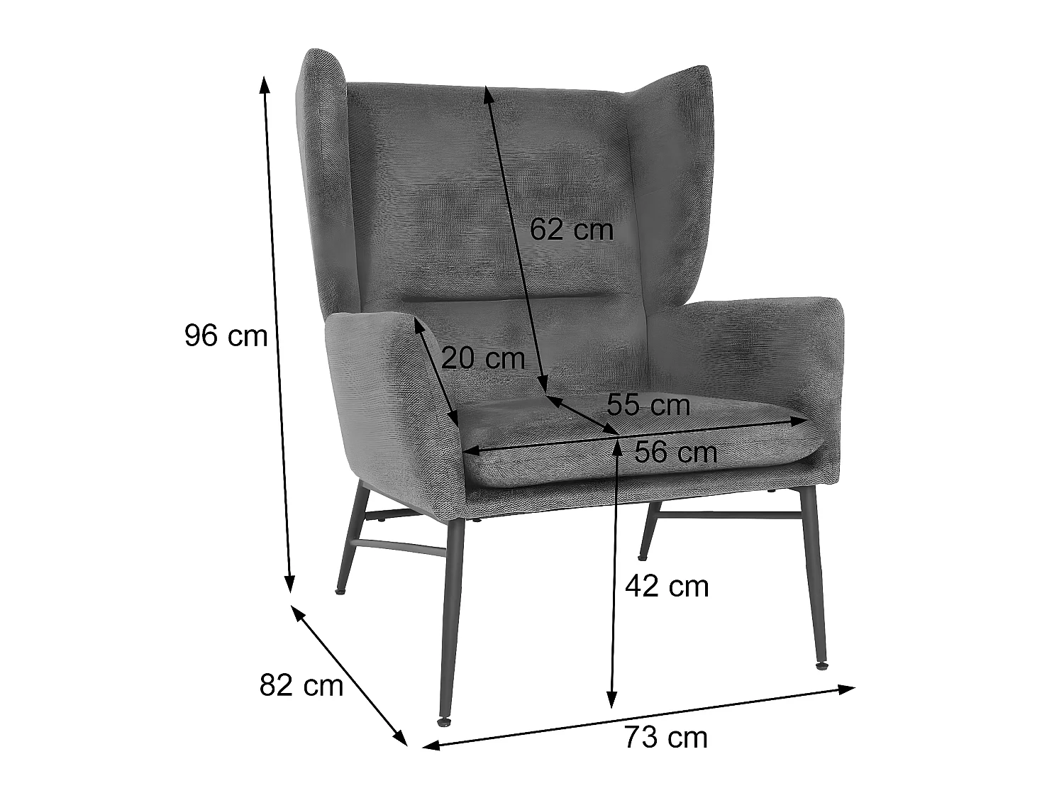 Fotel wypoczynkowy MCW-L62,  zielony