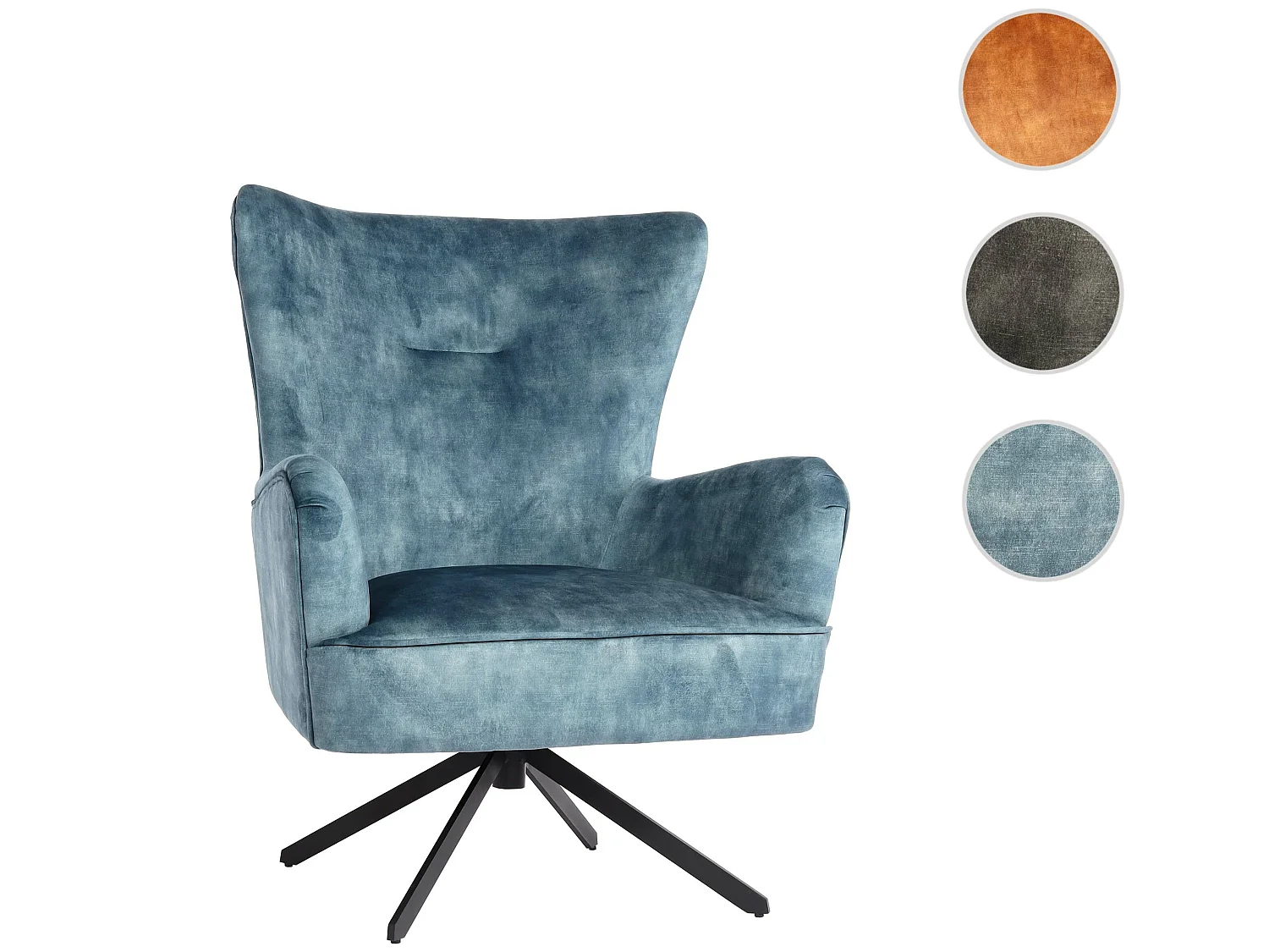 Lounge-Sessel MCW-L63, Petrol-blau