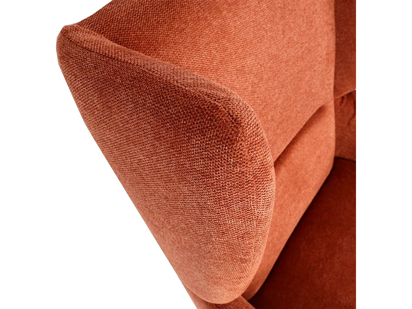 Poltrona relax elegante MCW-L62 con poggiapiedi Lounge tessuto ~ arancione