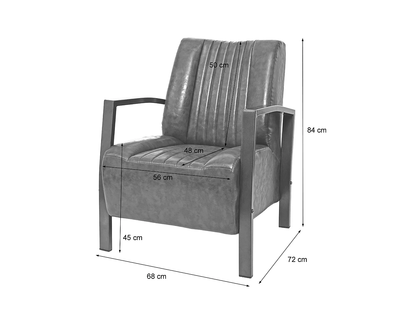 Relaxfauteuil MCW-H10,  vintage grijs