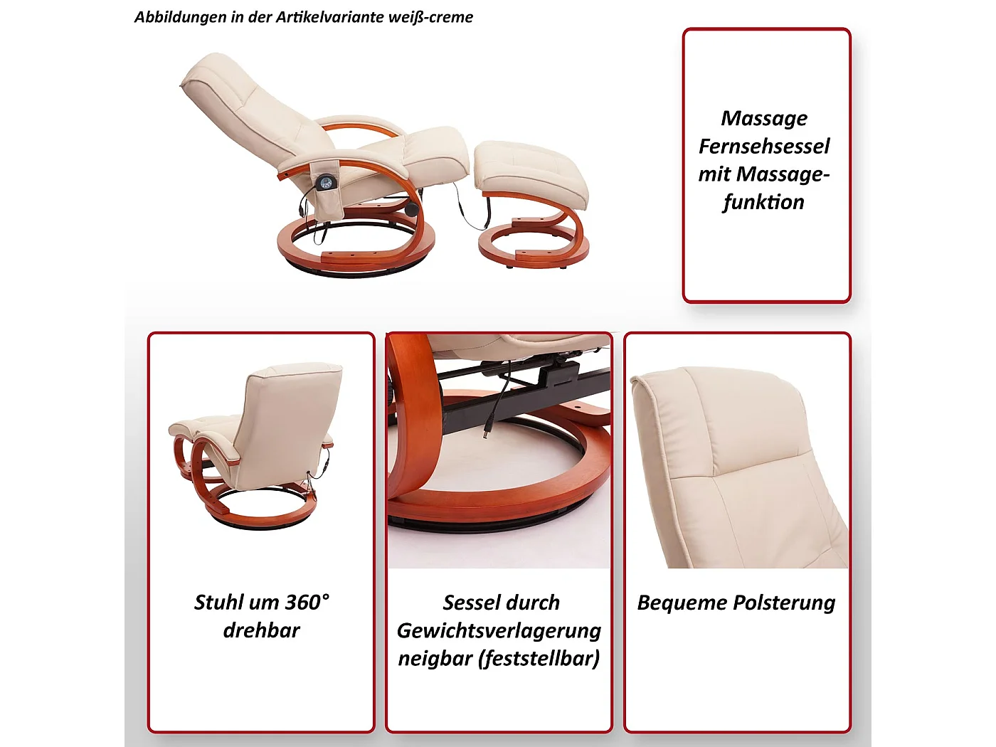 Relaxsessel Pescatori II Massagefunktion, Schwarz