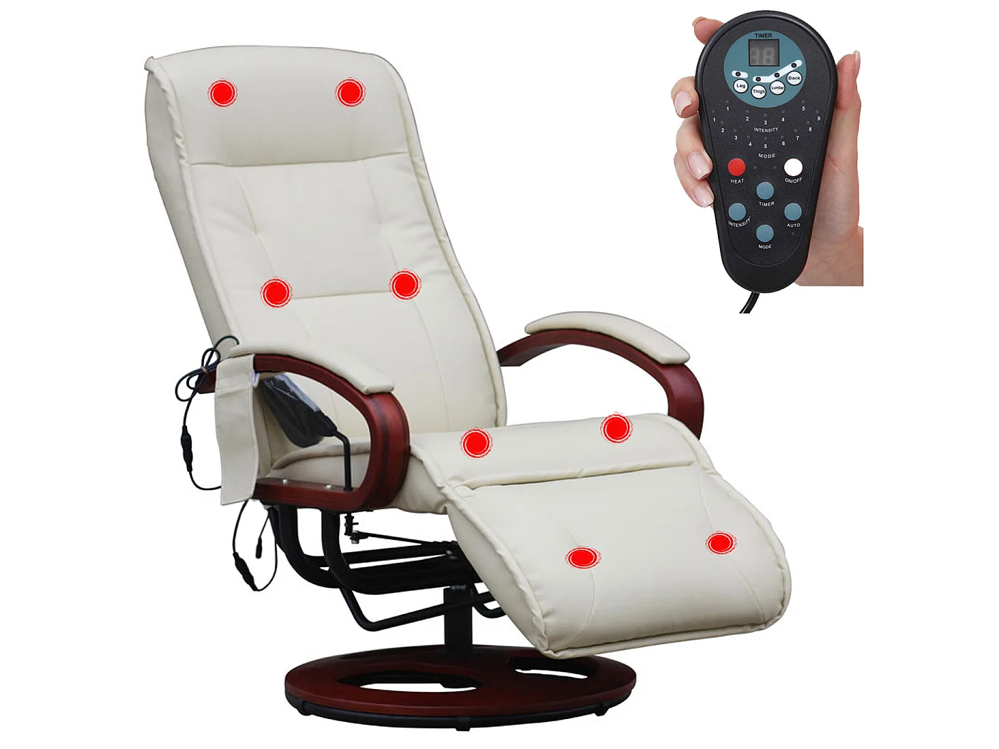 Relaxliege Terni II, Leder, creme