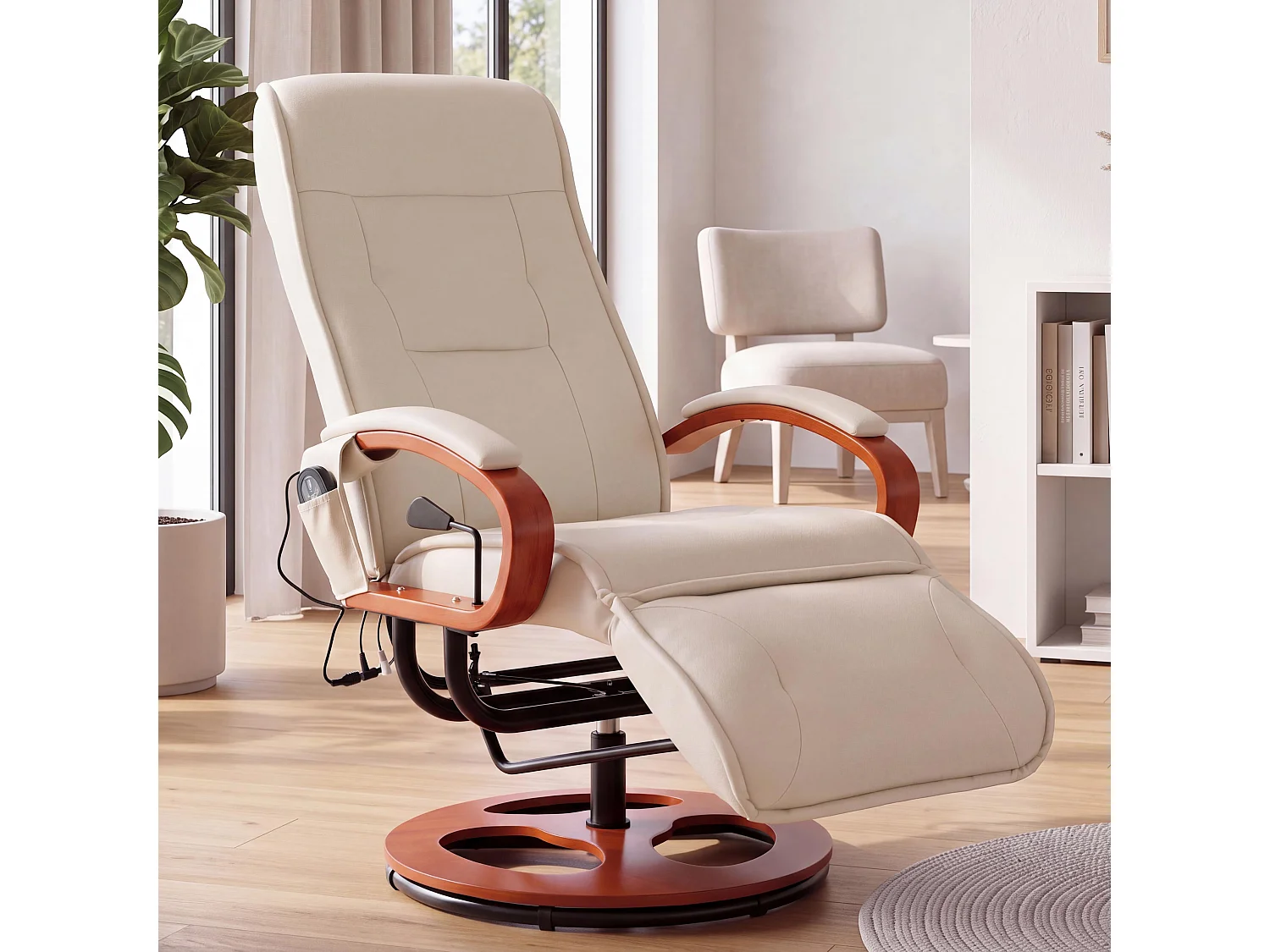 Relaxliege Terni II, Leder, creme