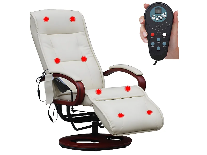 Relaxliege Terni II, Leder, creme