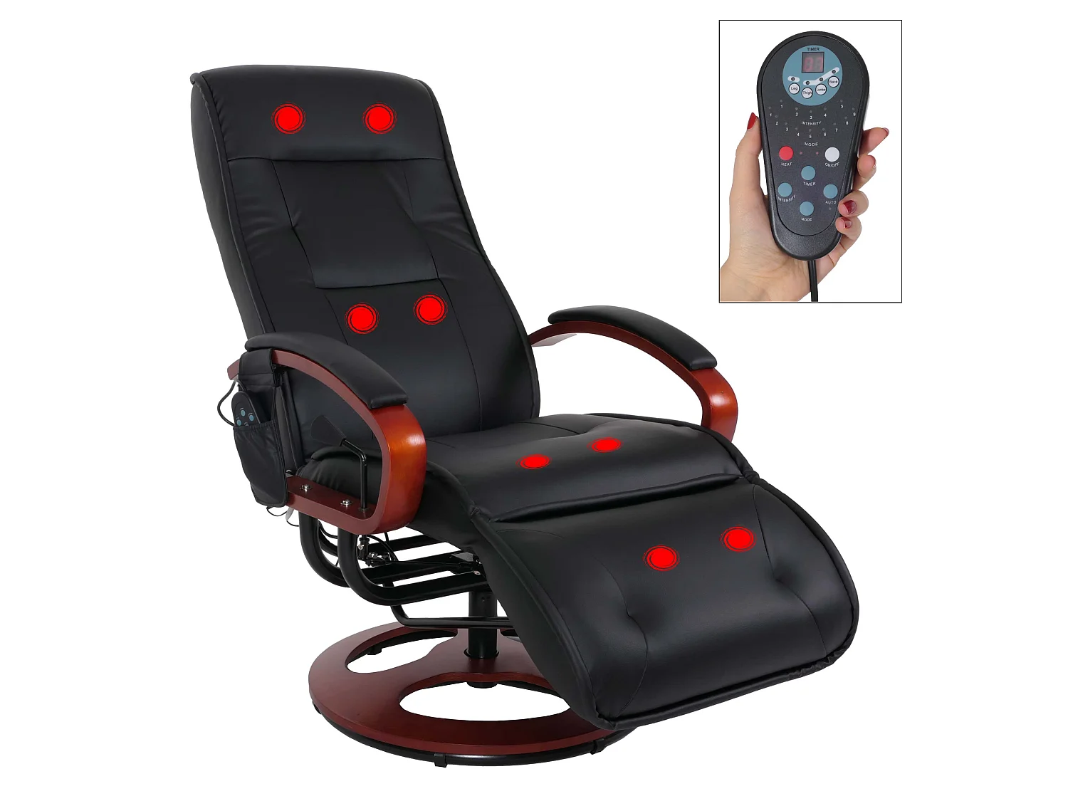 Relaxliege Terni II, Kunstleder, schwarz