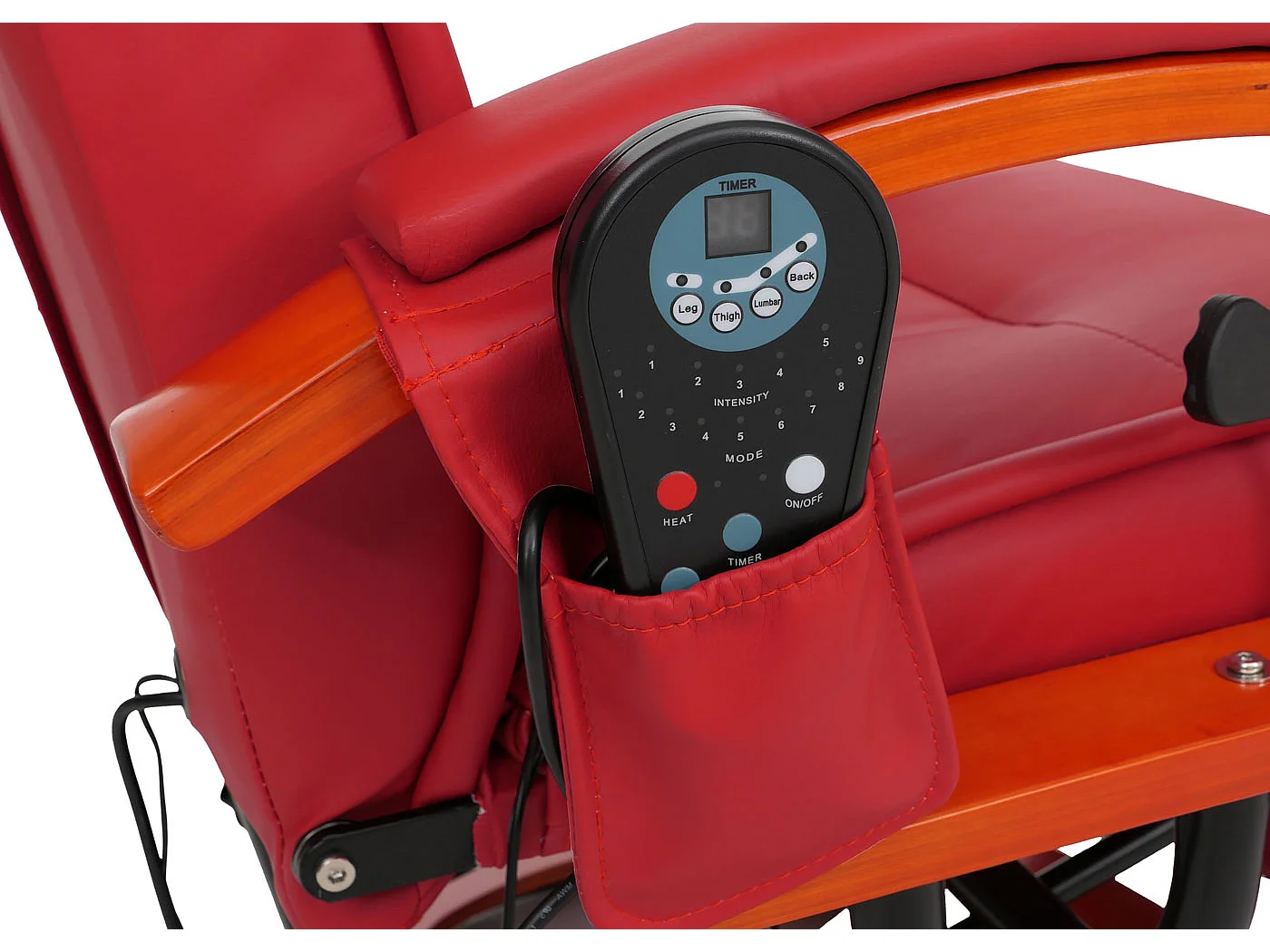 Relaxliege Terni II, Leder, rot