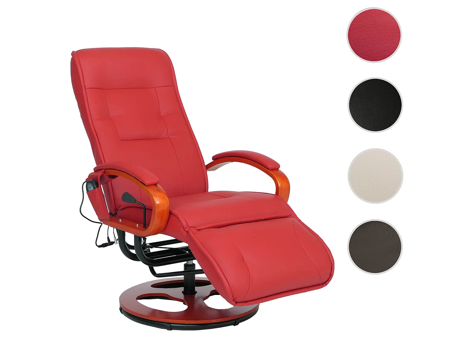 Relaxliege Terni II, Leder, rot