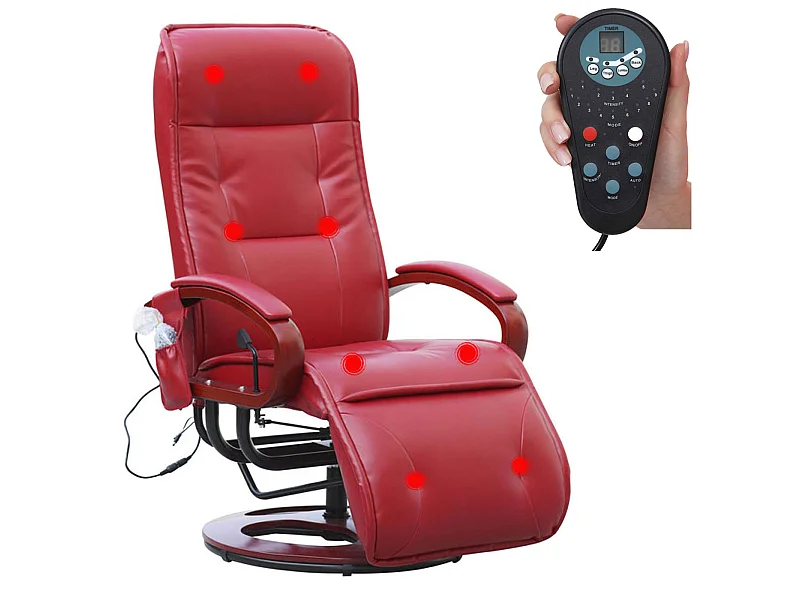 Relaxliege Terni II, Leder, rot