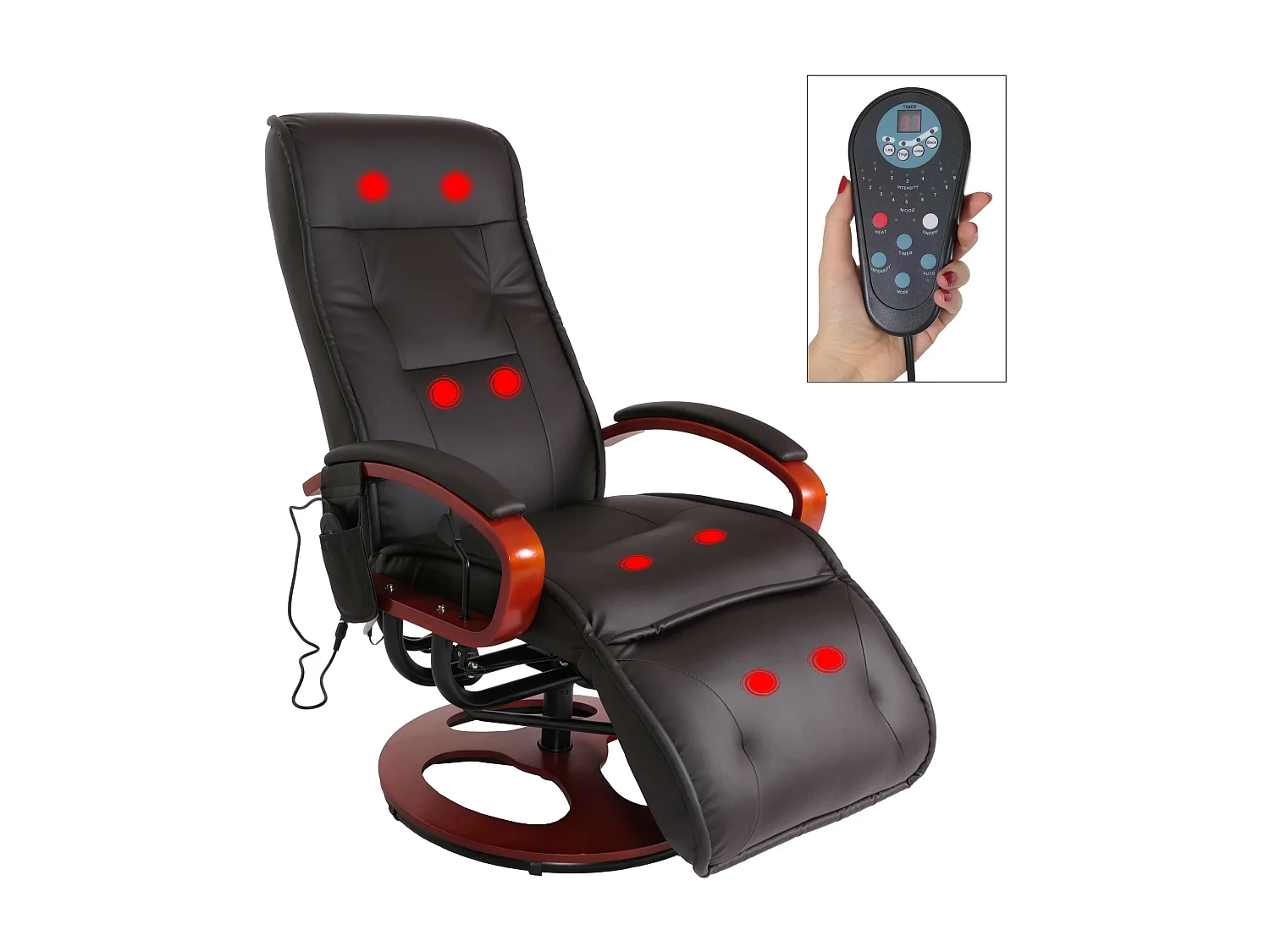 Relaxliege Terni II, Kunstleder, coffee