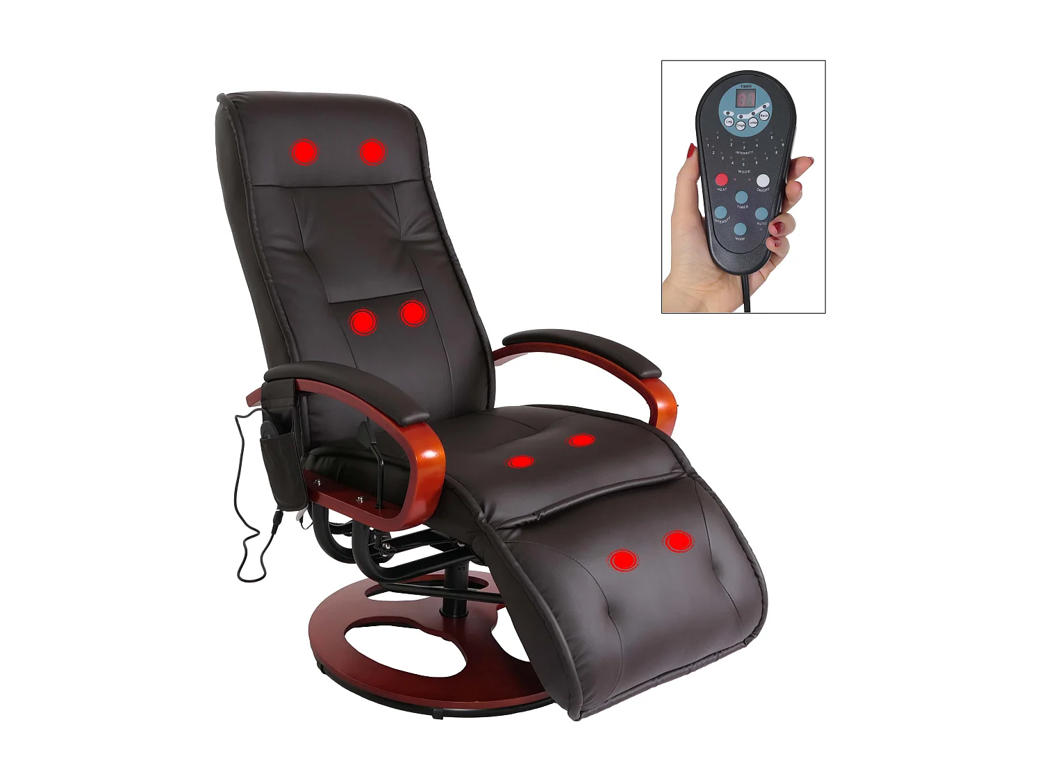 Relaxliege Terni II, Kunstleder, coffee