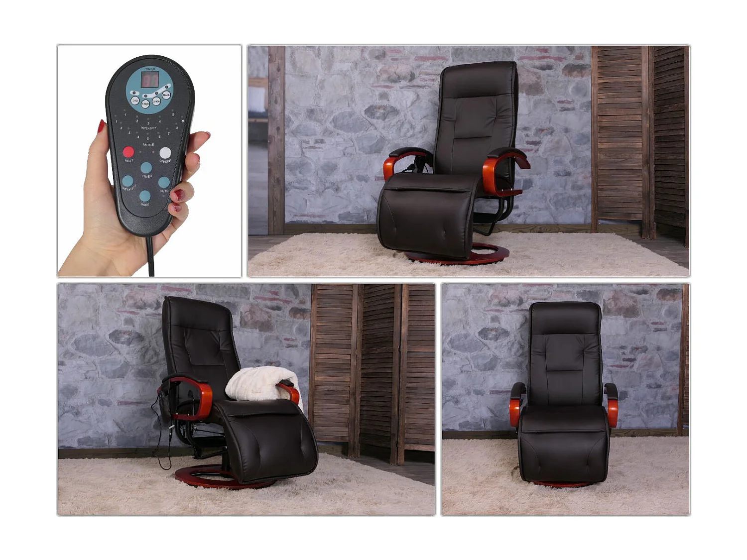 Relaxliege Terni II, Kunstleder, coffee