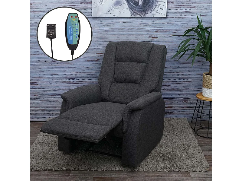 Relaxsessel MCW-F23, Grau inkl. Massage- und Wärmefunktion