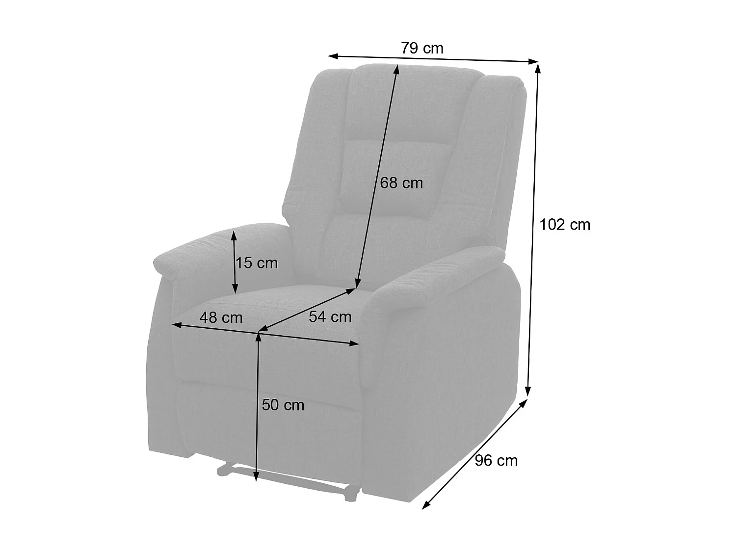 Relaxsessel MCW-F23, Grau inkl. Massage- und Wärmefunktion