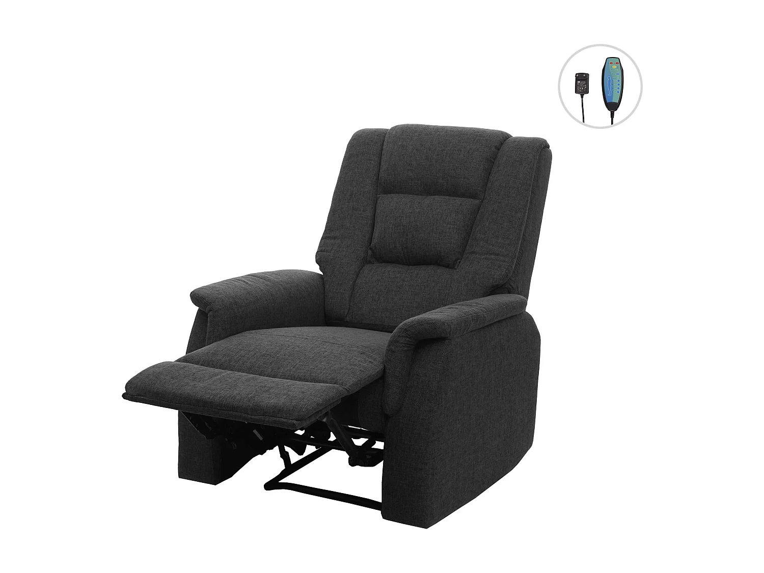 Relaxsessel MCW-F23, Grau inkl. Massage- und Wärmefunktion