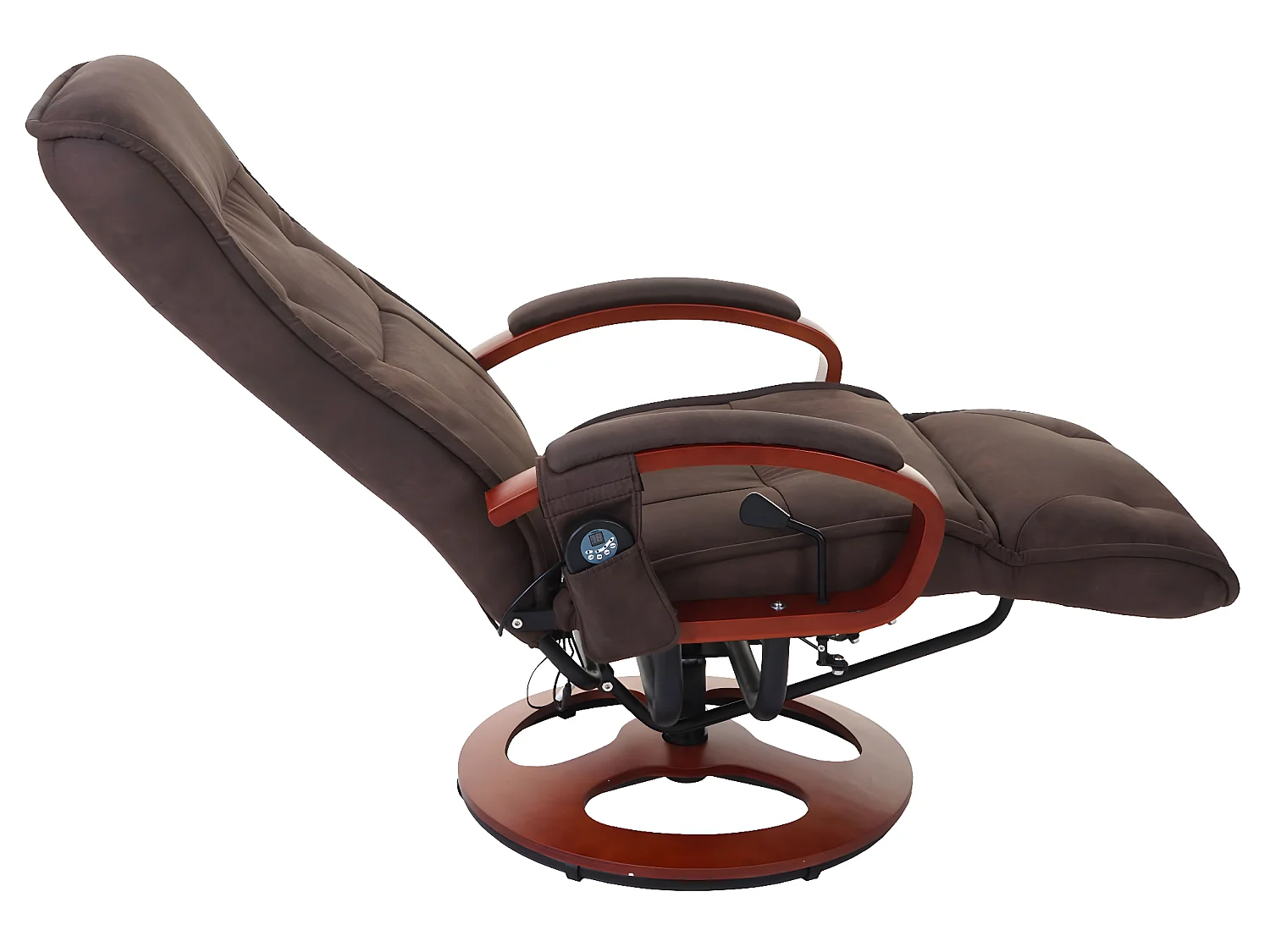 Relaxliege Terni II mit Massage, Wildlederimitat braun