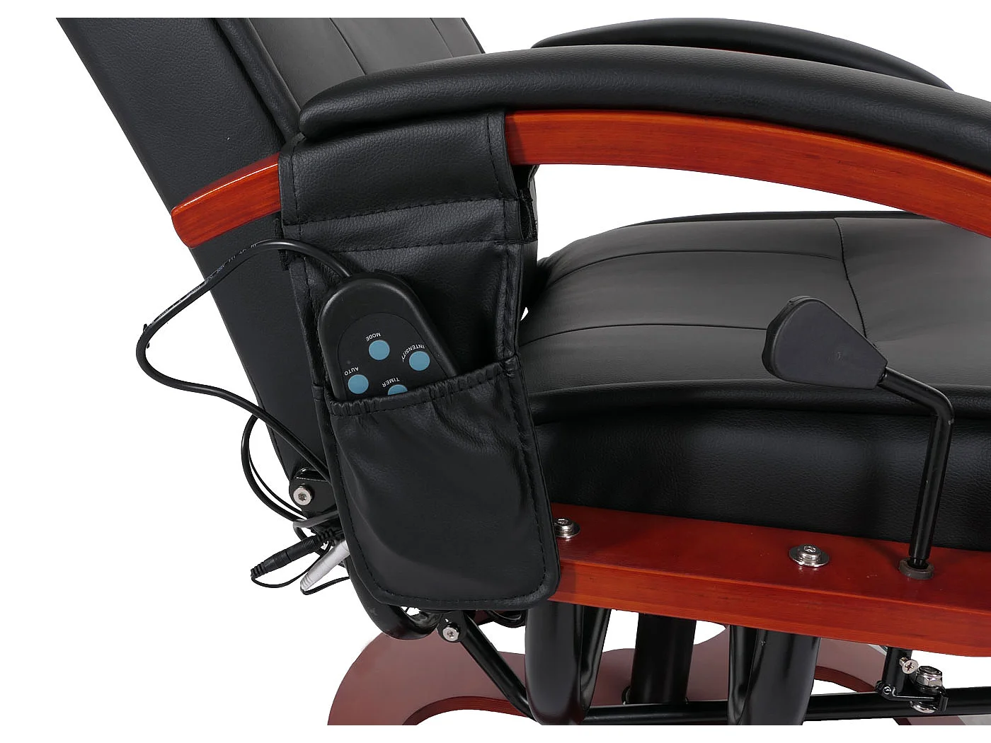 Relaxliege Terni II, Leder, schwarz