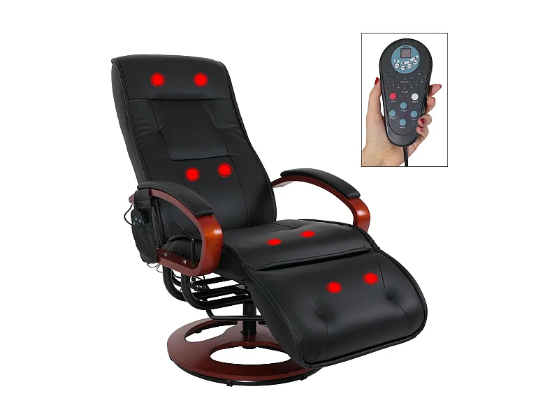 Relaxliege Terni II, Leder, schwarz