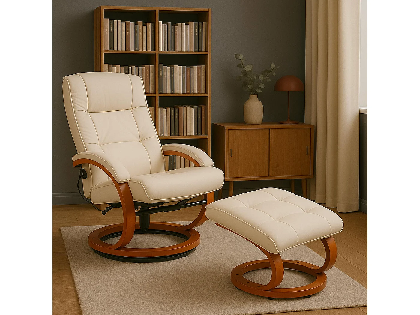 Relaxsessel Pescatori II Massagefunktion, Weiß/creme