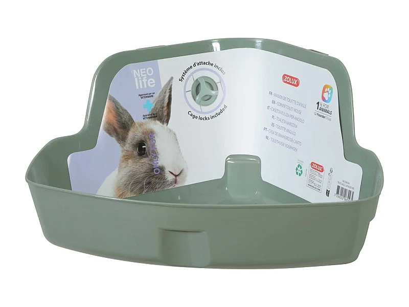 Maison de toilette d'angle pour lapin Neolife