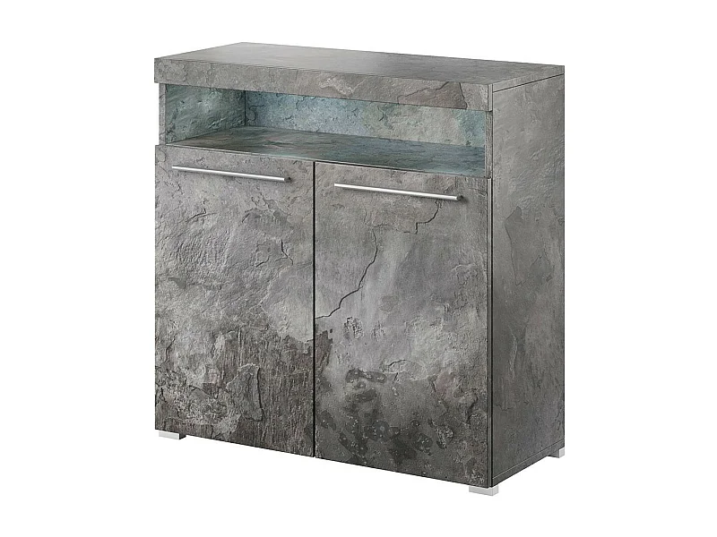 Buffet de 90cm para sala de estar cor cinza efeito ardósia coleção BOMBAY