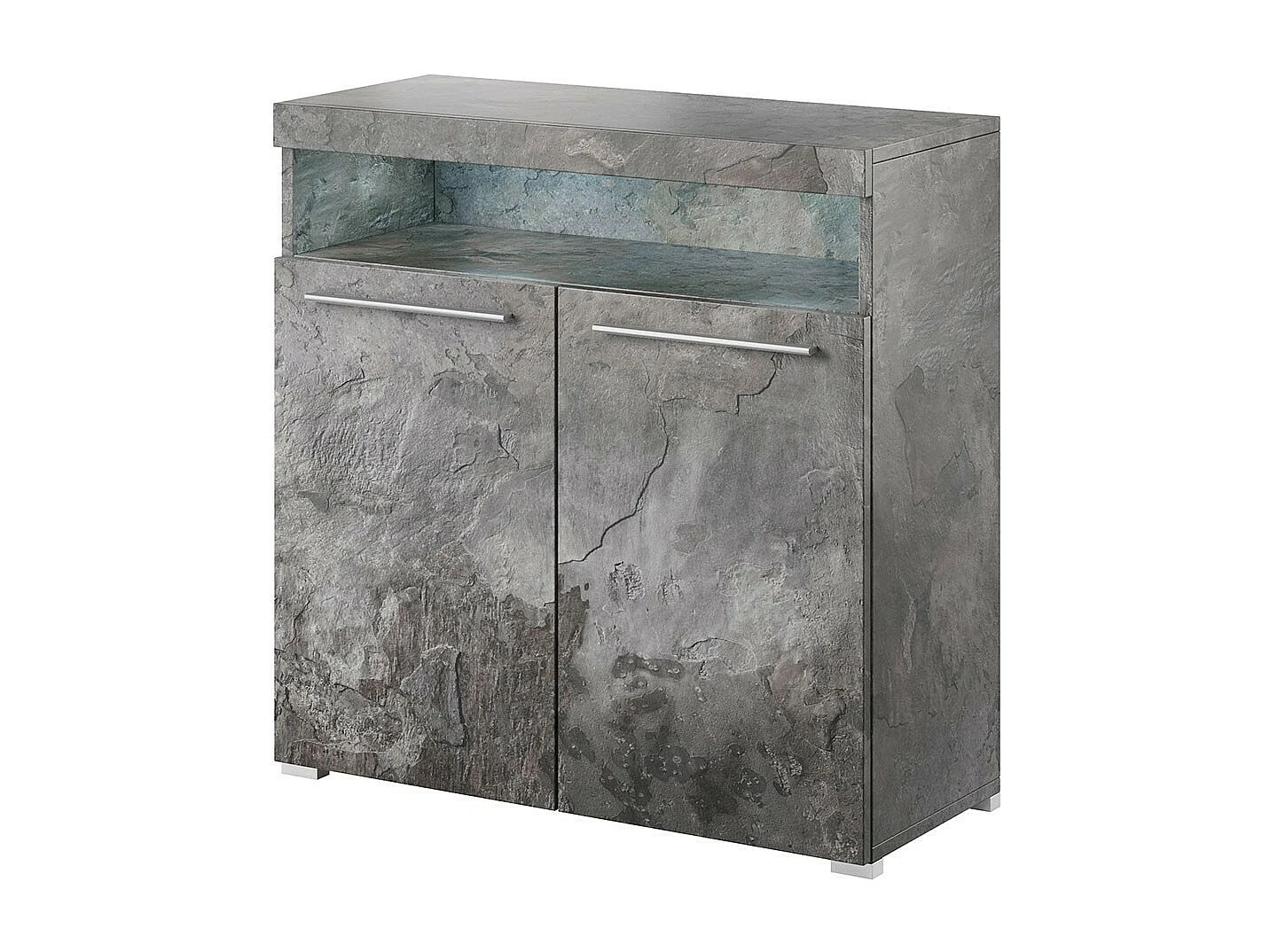 Buffet 90cm für das Wohnzimmer in Schiefergrau, Kollektion BOMBAY