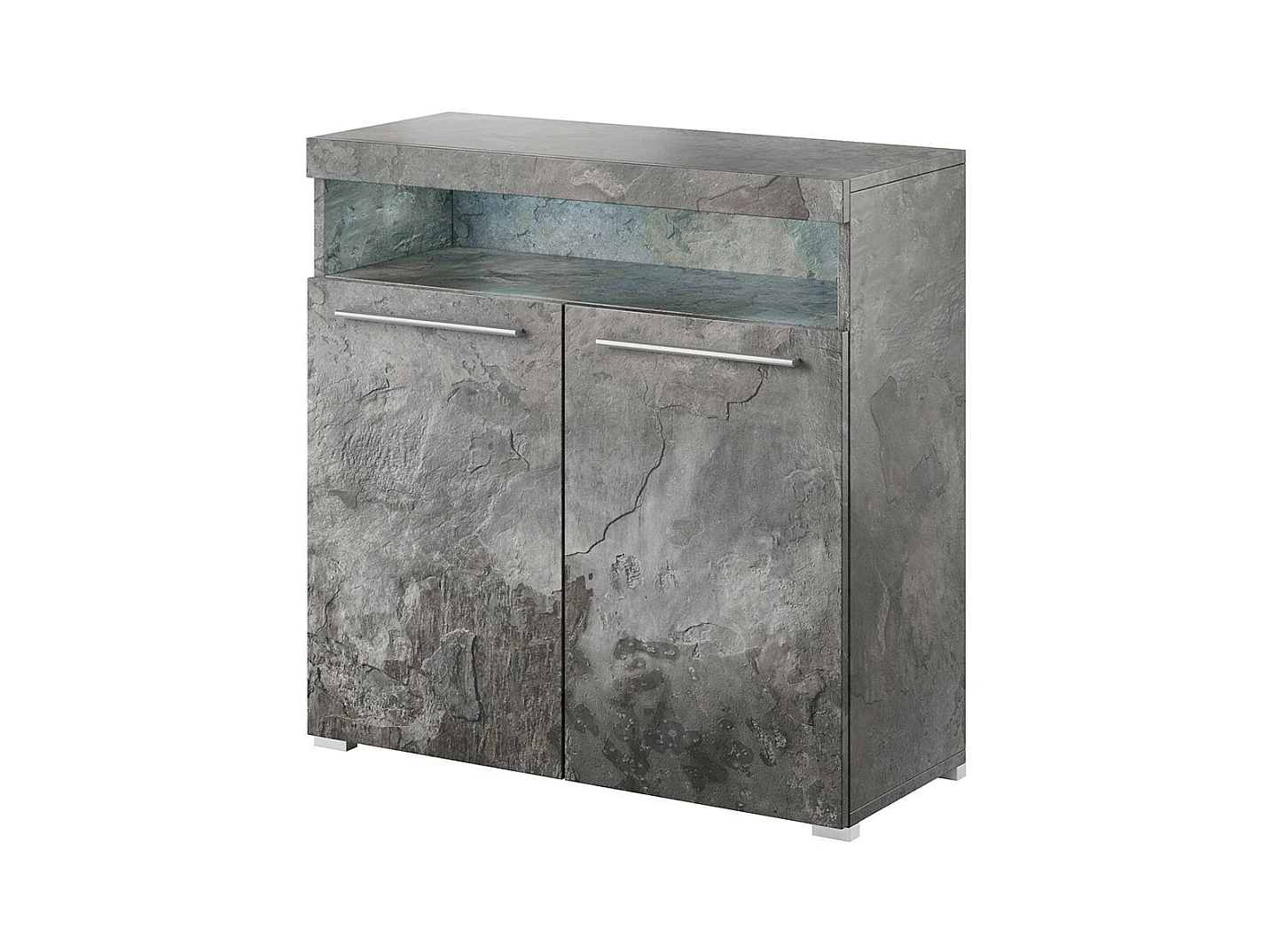 Buffet 90cm pour salon couleur gris effet ardoise collection BOMBAY